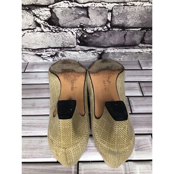 Salvatore Ferragamo Beige Leather Geometric Dress Pump Heels Women 7.5B US/38EU - Picture 15 of 16